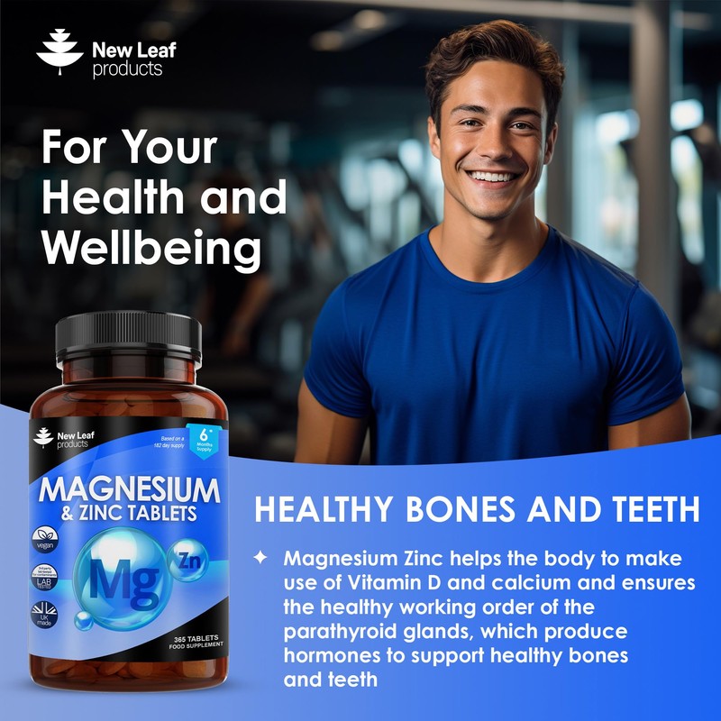 Magnesium Supplements with Zinc 365 Tablets – Bones, Muscle Immune