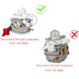 Carburionix C1M-S207A FS56RC FS56 Carburetor Kit for Stihl C1M-S207 FS 56 RC 56RC FS56R FS40 FS50 FS56 FS70 FS70R FS70RC KM56 KM56RC Trimmer Weed Eater Carb replace OEM 4144-120-0603 4144-120-0600