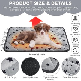 Namalu 4 Pack Self Warming Cat Bed Self Heating Cat Mat Star Pattern Soft Dog Crate Pad Thermal Pet Bed Mat Anti Slip Kennel Mat Washable Pet Warming Bed for Outdoor Indoor (20 x 27.5 Inch,Rectangle)