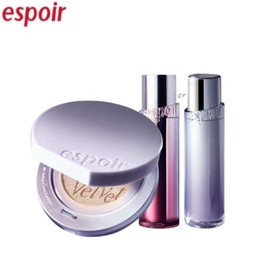 ESPOIR Be Velvet Cover Cushion Galaxy Beam & Balming Glow Lip Balm or Bare Glow Lip Balm with Gift Set 3items, Cushion#$%Lipstick Balming Glow/Lip Balm#$%Add On:IVORY-Ruddy Cheeks-Gift