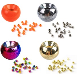 Maxcatch Fly Tying Beads Tungsten Beads 100PCS Nymph Head Ball Fly Tying Materials (Color Assortment A, 2.4mm -100PCS)