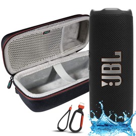 JBL JBL Flip 7 Portable Bluetooth Speaker, IP68 Waterproof, Dustproof, Drop-Proof, PushLock System, AI Sound Boost, 16H Battery, Megen Hardshel Protection Case (Black)