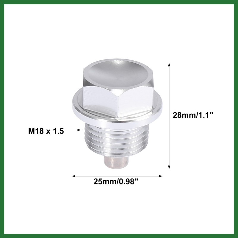 Motoforti 1 Set M18 x 1.5 Magnetic Oil Drain Plug