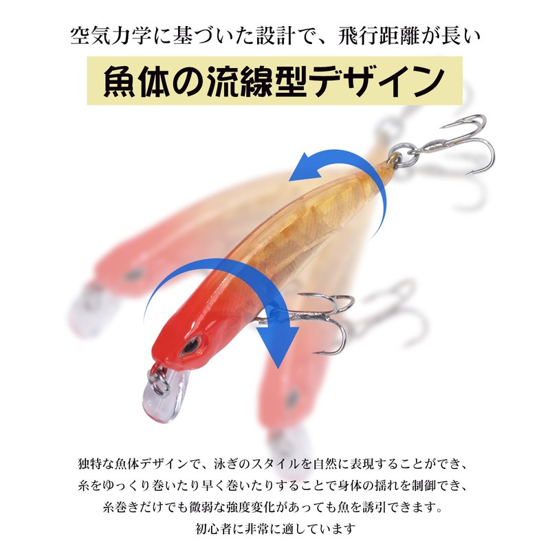 Goture Minnow Lure Set, Stream, Gulf, Sinking Minnow, Sea Bass,