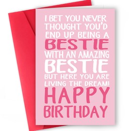 ICOOLYI Funny Birthday Card for Best Friend Women Sister, Best Friend Birthday Gifts from Amazing Best Friends, Happy Bday Gifts for Bestie
