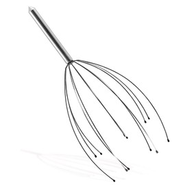 Yabely Araa masajeadora para cabeza porttil anti estrsMasajeador de cabezaRelajante Cuero Cabelludo12 ejes flexiblesplata                             