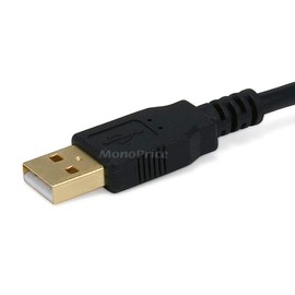 Monoprice 1.5-Feet USB 2.0 A Male to Mini-B 5pin Male 28/24AWG Cable with Ferrite Core (Gold Plated) (105446),Black