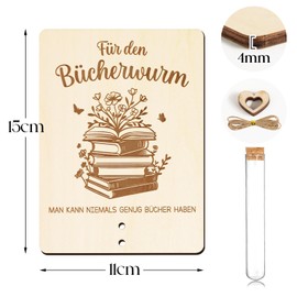 BOFUNX Gifts for Bookworms and Bookworms Money Gift Packaging Wooden Wish Fulfiller Gift Birthday Gift for Book Lovers Friends Colleagues Birthday Gift