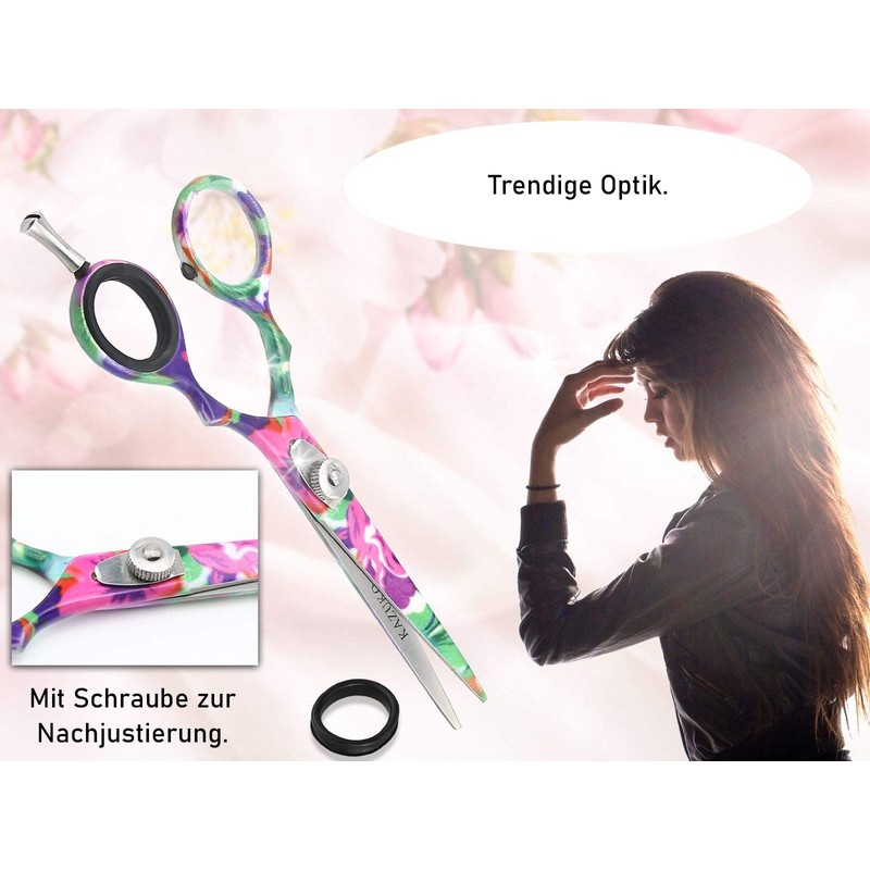 Kazuko Flower Line Hairdressing Scissors 13.97 cm Stainless Steel Extra