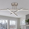 AIRYPHANT Modern LED Chandelier 18W Dimmable Nickel Semi Flush Mount