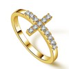 Hitlinker Moissanite Sterling Silver Sideways Cross Rings for Women 925