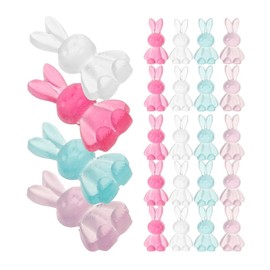 OHPHCALL 80pcs Rabbit Beads Resin Bunny Charms Easter Jewelry Charms for Earring Necklace Bracelet DIY Craft Accessories