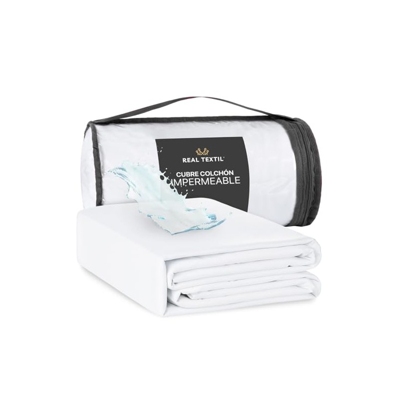 REAL TEXTIL Cubre Colchón Protector Impermeable Ajuste 45 cm King