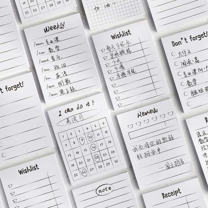 Operitacx 16pcs Nonstick Memo Pads for Notes and Schedules Blank