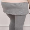 Cotton Spandex Ankle-Length Skirt Leggings Skirt XL Gray