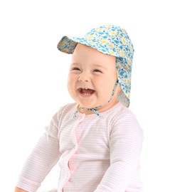 Sombrero de verano ajustable para bebés y niñas con protección UPF 50+, Ballena (Whale), 6-18 Months (44-48 cm)