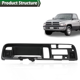 LQI Dashboard Cover Bezel Compatible with 1994 1995 1996 1997 Dodge Ram Truck w/Vents Dash Bezel Black 55114870-1