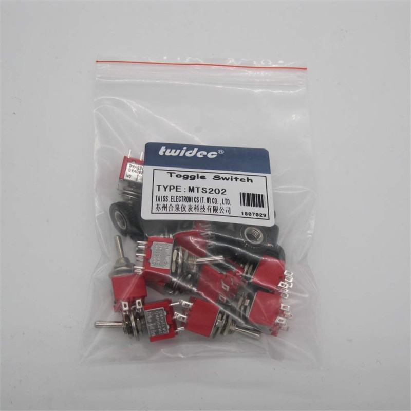 Twidec/10Pcs Mini Toggle Switch DPDT 2 Position 6 Pins ON-ON