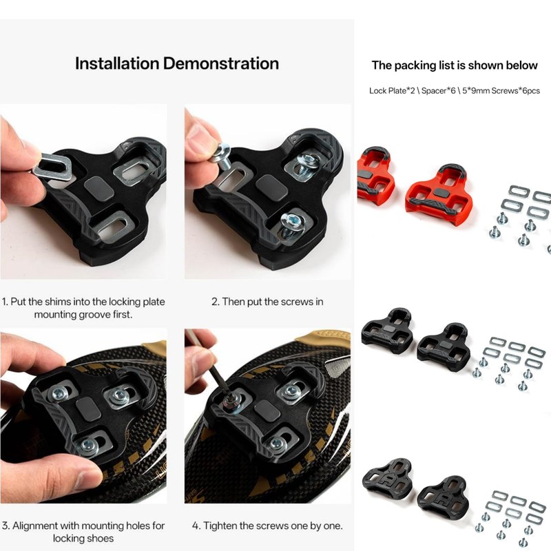 YYunying Non-Slip TPU Surface Cycling Cleats with Memory Positioner Function