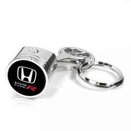iPick Image Honda Civic Type-R Chrome Finish Engine Piston and Rod Metal Key Chain