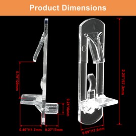 Rierdge 20 Pcs Plastic Locking Shelf Pins 6mm, 3/4” Clear Plastic Locking Shelf Support Peg Clips for 6mm Diameter Peg Hole & 3/4 Inch Cabinet Shelf