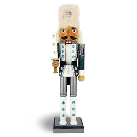 Nutcracker Ballet Gifts, Soldier Nutcracker Christmas Ornaments, Wooden Figure Decoration with Traditional White Uniform for Holiday Home Decor, Ideal Xmas Ornament, Large, 15 Inch