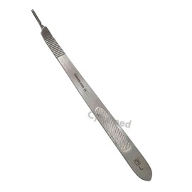 Set of 3 - Scalpel Handle #3L + 4L + 3L Bent Flat Handle - Stainless Steel - Suitable for Blades #20 Series and 10 Series