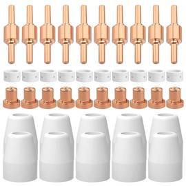 MOPLA 40Stk Plasmaschneider Zubehör,Plasmaschneider Ersatzteile Plasmaschneider Düse,Plasma Elektrode,Plasma Ersatzteile,Plasma-Schneiddüsen für LGK40/CUT40/CUT50/CT312/CT418/CT520/SUPER200P