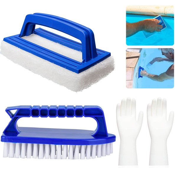 Abnaok 2 Piece Pool Brush Set, Sponge with Handle, Pool