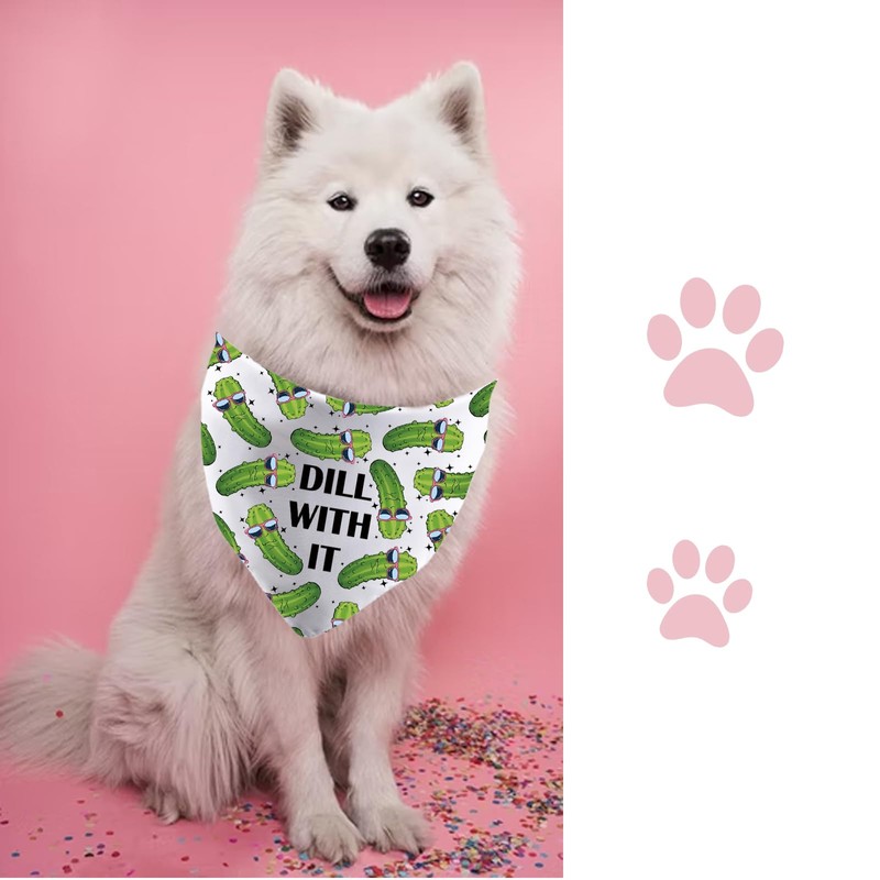 JXGZSO 1 Piece Dill with It Triangle Dog Bandana Pickle