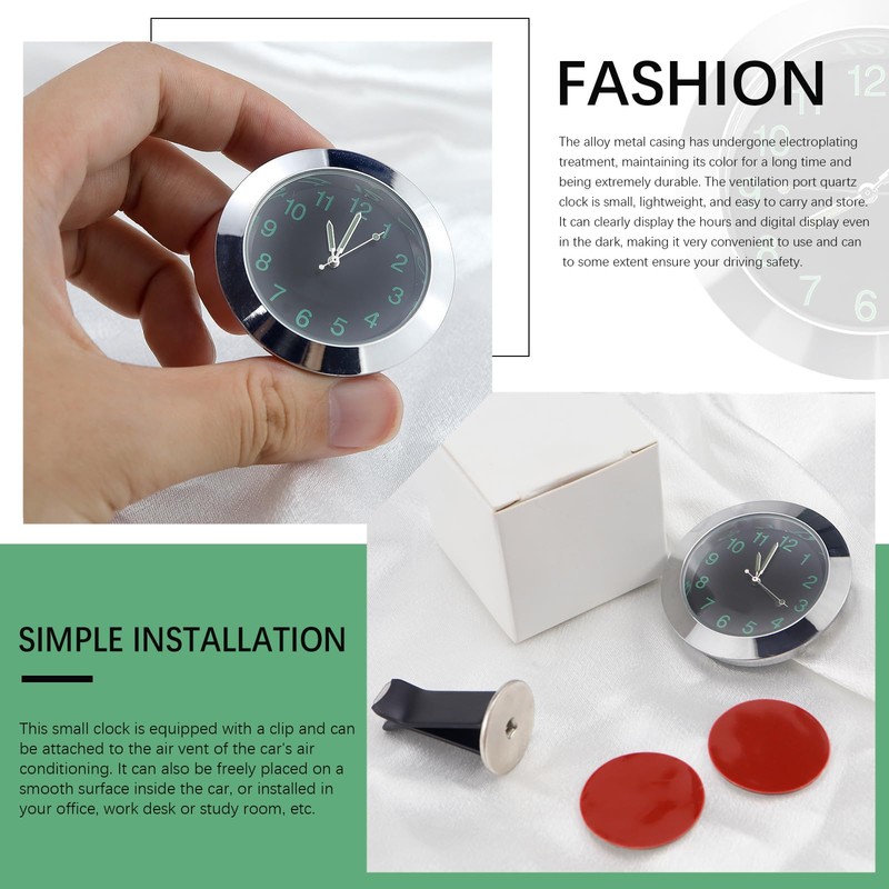 ZJIVQO Car Dashboard Clock, Mini Luminous Car Clocks, Universal Automotive