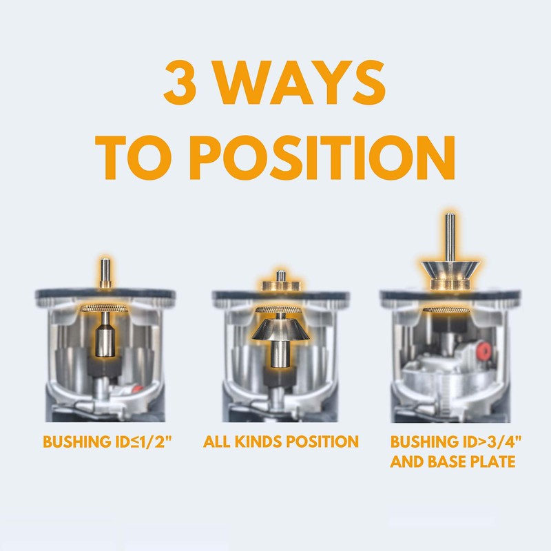 SpeTool Brass Router Template Bushing Guide Set with Centering Pin&Cone