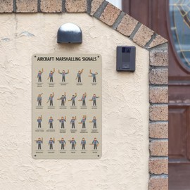 Aviation Guide Tin Sign 8X12IN Retro Metal Wall Art for Hangar Office, Pilot Den & Aviation Classroom Decor