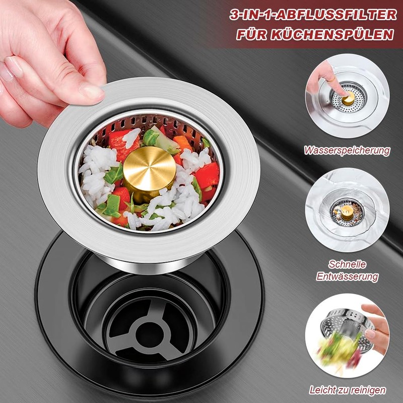 Kitchen Sink and Sink Drain Plug Sink Strainer Insert Drain