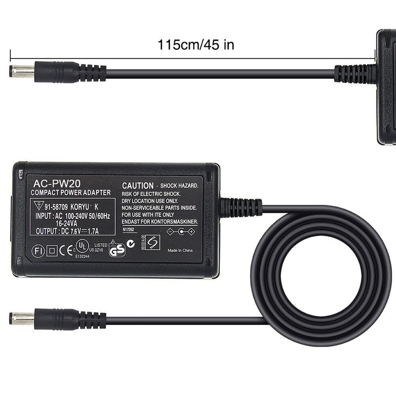 Camulti AC-PW20 AC Power Supply Adapter for Sony Camera Camcorder,NP-FW50
