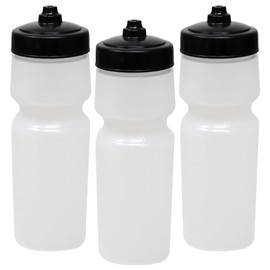 Rolling Sands USA Made 24 oz Sports Squeeze Water Bottles, 3 Pack, BPA-Free, Easy Drink One Way Flow Valve, Fits Most Bike Cages, Dishwasher Safe, Durable, Reusable and Lightweight, Clear Frost