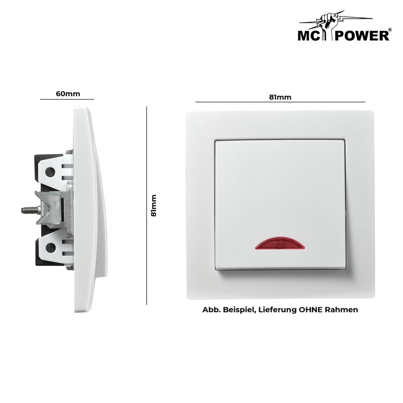 'McPower "Flair, 250 V/10 A, UP, white with Indicator Light