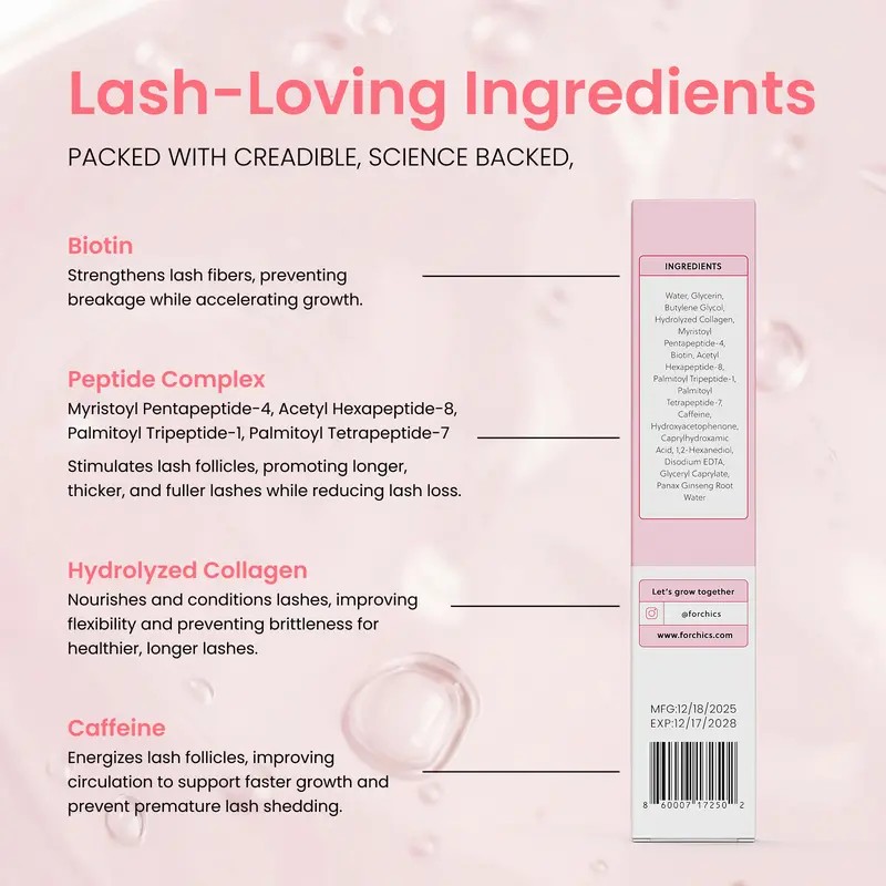 Eyelash Enhancing Serum 3ML, Peptide & Botanical Formula for Thicker,