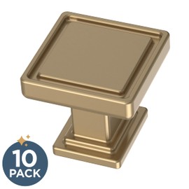 FRANKLIN BRASS Recessed Square (10-Pack) Cabinet Knobs Champagne Bronze Nobs for Dresser/Kitchen/Closet Door/Furniture | 1" Drawer Pulls/Handles P49575C-CZ-B
