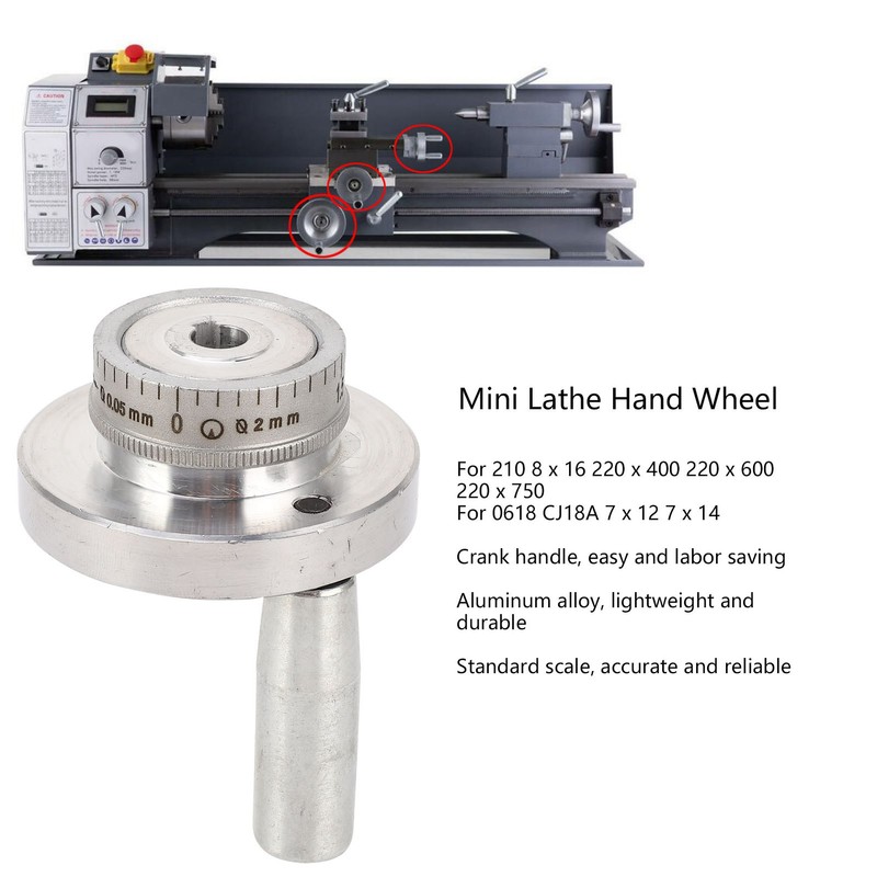 58mm Machine Tool Handwheel with Handle Aluminum Alloy Hand Wheel