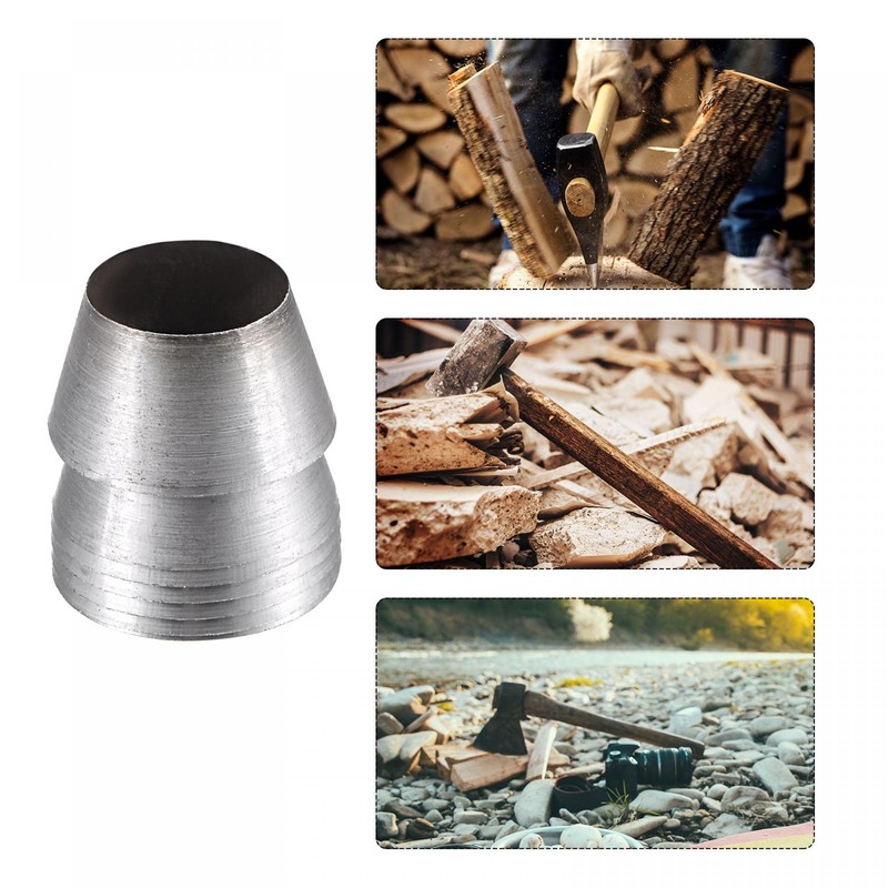 sourcing map 7-Piece Round Steel Handle Wedges Set for Axe