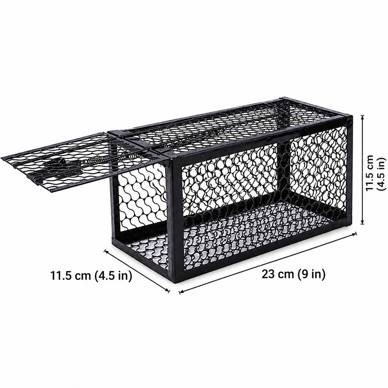 Reusable Metal Mouse Trap Cage for Indoor Rodent Control –