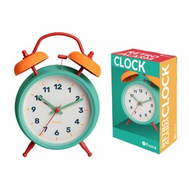 Fisura Analogue alarm clock multicolour without ticking. Alarm clock with LED night light. Dial 9 cm. Dimensions: 11.7 x 5.5 x 16 cm. Material: metal.