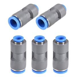 TA-VIGOR 12mm to 8mm Straight Union Push to Connect Fittings, 5 Pack Quick Release Pneumatic Tube Reducer Air Line Connector for Compressor Vacuum System