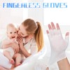 5 Pairs of White Fingerless Gloves, Cotton Gloves for Night
