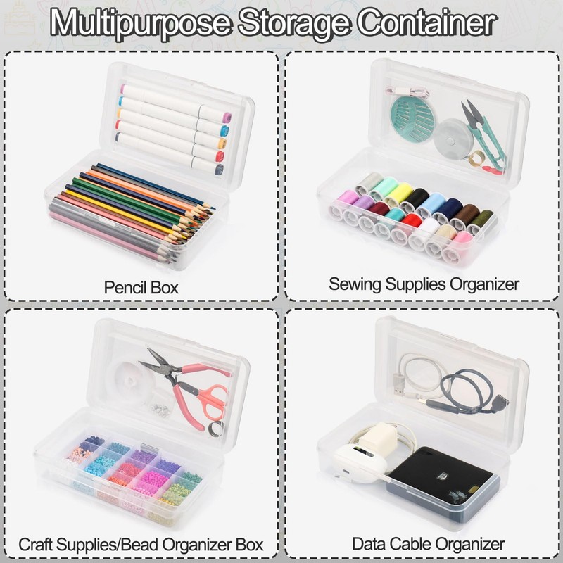 Meiikun Pencil Box, Large Capacity Pencil Boxes 2 Compartments, Hard