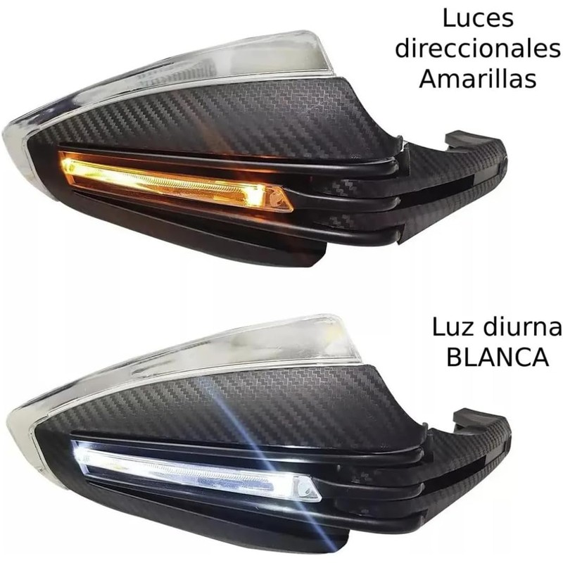 Protector Manos Cubre Puño Moto Universal, Handguard Luz Diurna Direccional