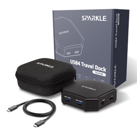 Sparkle TD-8140 USB4 Travel Dock, Compact Dock, Travel Case, 9 Port Connection, Laptop Dock, 85W Host Charging, Supports Multiple Video Outputs with HDMI/DP/USB Type-C