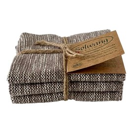 Solwang 3-Piece Danish Cotton Dishcloths in 100% Certified Organic Cotton Made in India (Light Grey/Nature Organic Trio)