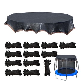Trampoline Cover | Sunblock Shade Cloth | UV Protection Net with Cord Weather Resistant Design Outdoor Sports Accessories for Lawn Straight Pole Garden Playground Backyard